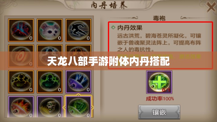 天龙八部手游附体内丹搭配